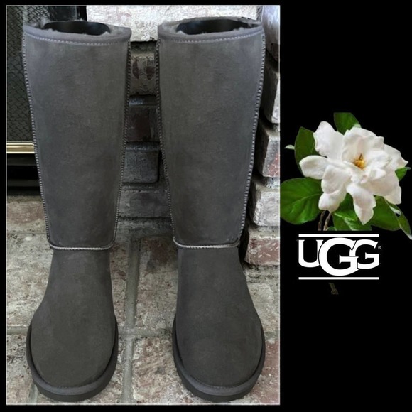 UGG Women Classic TALL II Grey Boots Side 10 BNIB - Picture 2 of 8